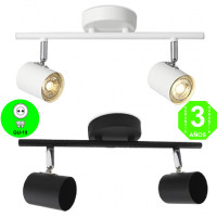 Aplique Regleta 2 focos orientables GU10 Color Blanco o Negro [ALMIGA2MB]