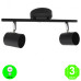 Aplique Regleta 2 focos orientables GU10 Color Blanco o Negro [ALMIGA2MB]