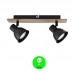Regleta Aplique 2 Focos Orientables base madera natural [ALMIKO2BN]