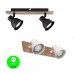 Regleta Aplique 2 Focos Orientables base madera natural [ALMIKO2BN]