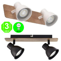 Regleta Aplique MIKO 2 Focos Orientables base madera natural [ALMIKO2MB]