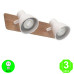 Regleta Aplique MIKO 2 Focos Orientables base madera natural [ALMIKO2MB]