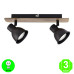 Regleta Aplique MIKO 2 Focos Orientables base madera natural [ALMIKO2MB]