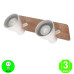 Regleta Aplique MIKO 2 Focos Orientables base madera natural [ALMIKO2MB]