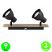 Regleta Aplique MIKO 2 Focos Orientables base madera natural [ALMIKO2MB]