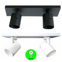 Regleta Aplique 2 Focos Orientables GU10 Blanco o Negro [ALRF772BN]