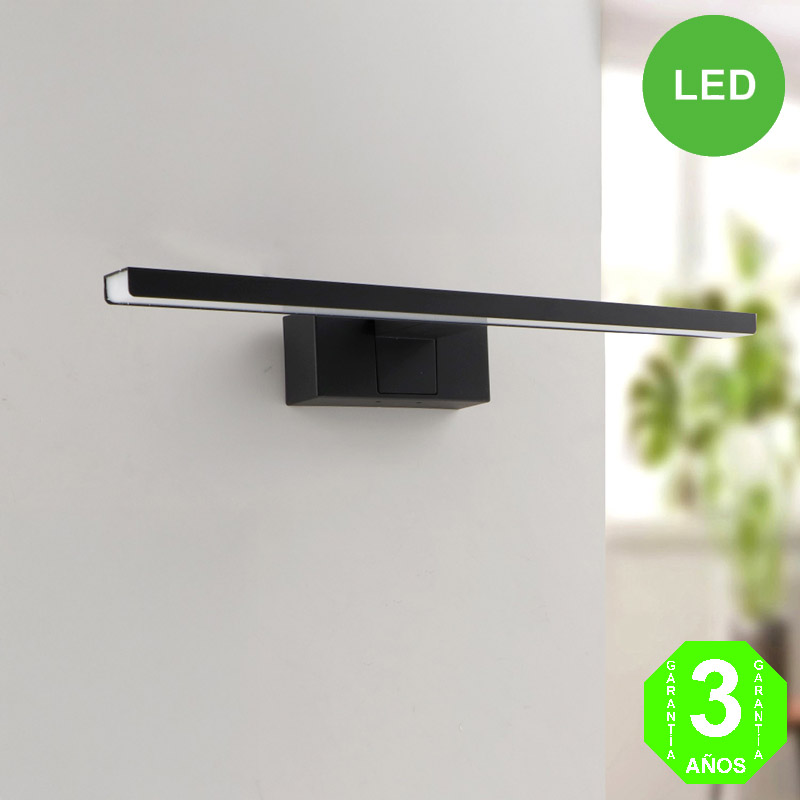 Aplique Led Plex Negro Pared o Espejo 12W [AL6126LM]