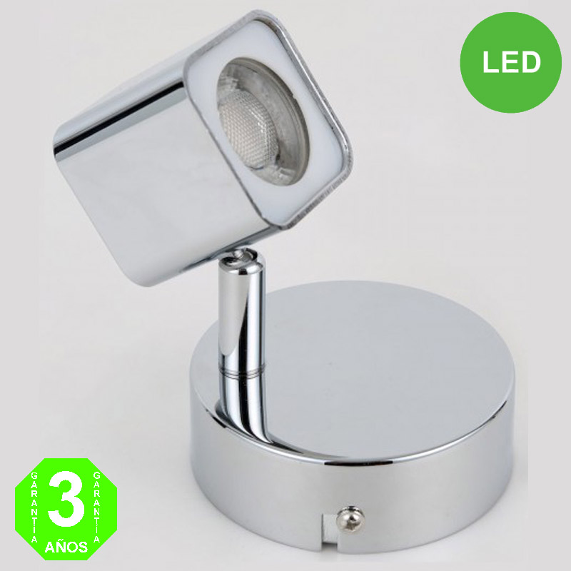 Aplique Led Cubo Color Cromado Orientable [AL104630LCL]