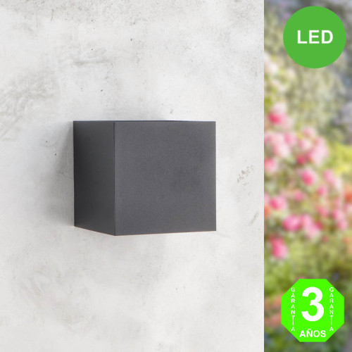 Aplique Led CUBE BLACK Pared IP54 12W [AL6184LM]