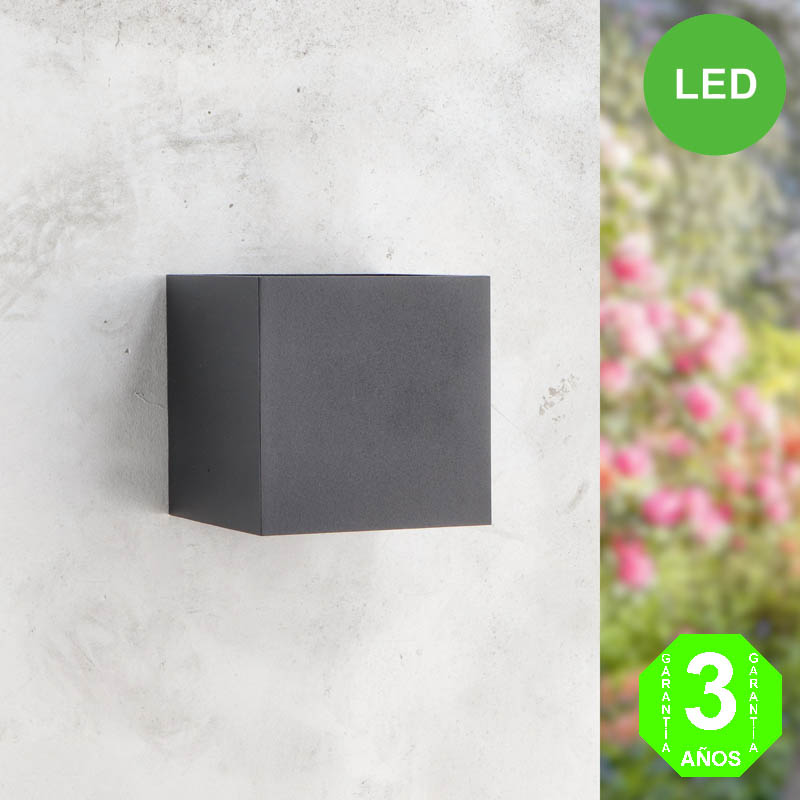 Aplique Led CUBE BLACK Pared IP54 12W [AL6184LM]