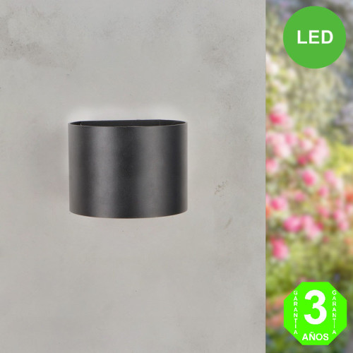 Aplique Led ROUND BLACK Pared IP54 12W [AL6186LM]