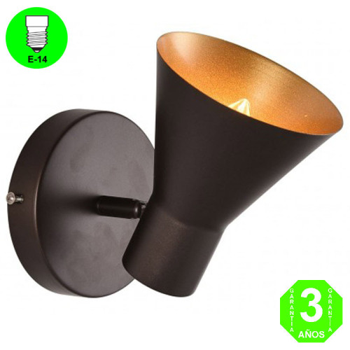 Aplique AP Color Marrón Mate interior Dorado Orientable [AL104955LCL]