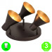 Aplique Plafón Vint3 focos Orientables Color Marrón interior Dorado [AL104957LCL]
