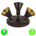 Aplique Plafón Vint3 focos Orientables Color Marrón interior Dorado [AL104957LCL]
