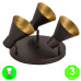 Aplique Plafón Vint3 focos Orientables Color Marrón interior Dorado [AL104957LCL]