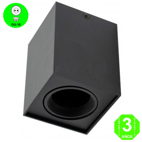 Aplique Cuadrado basculante Negro Pared o techo [AL2057RU]