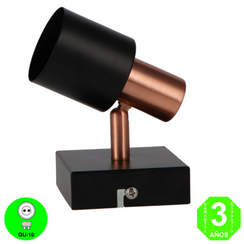 Aplique Pared o Techo Gold Orientable y Giratorio color Negro Cobre [AL4509LM]