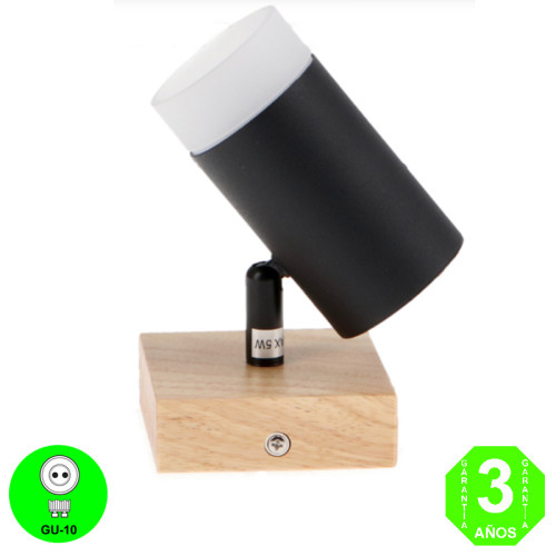 Aplique Pared o Techo Black Wood Orientable y Giratorio color Negro Madera [AL4521LM]