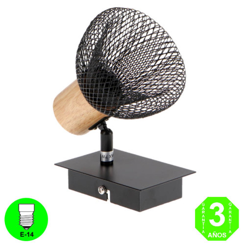 Aplique Pared o Techo Maya Orientable y Giratorio color Negro [AL4522LM]