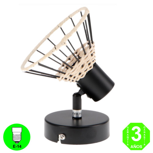 Aplique Pared o Techo Door Orientable y Giratorio color Negro [AL4523LM]