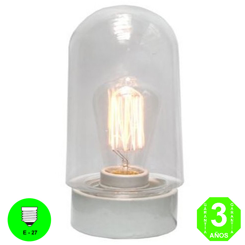 Aplique de Porcelana y vidrio transparente pared o techo [AL8109PMB]