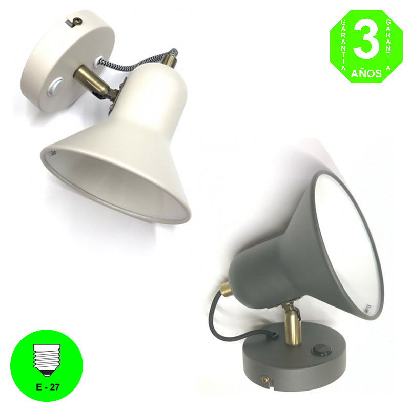 Aplique AP Orientable Color Blanco o Negro ceniza con Interruptor [ALAP2791MB]