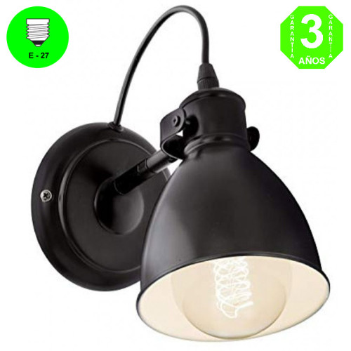 Aplique Retro Articulado Color Negro mate orientable [ALF49468MB]