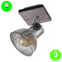 Aplique Vintage Articulado Metálico con base de madera pared o techo [ALFP4948MB]