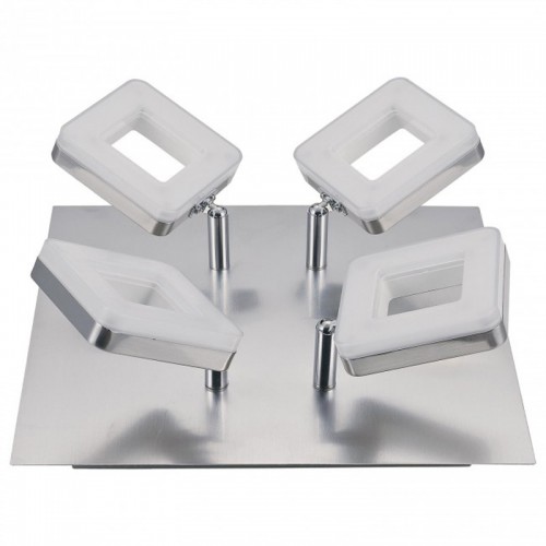 Aplique Plafón 4 Focos LED 24W 4000K Cuadrado Níquel