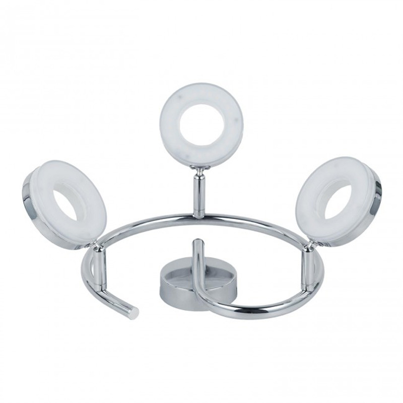 Aplique Plafón 3 Focos LED 18W 4000K Espiral Circular Cromado
