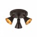 Aplique Plafón 3 focos Bombilla E14 Color Marrón interior Dorado Orientable