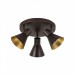 Aplique Plafón 3 focos Bombilla E14 Color Marrón interior Dorado Orientable