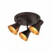 Aplique Plafón 3 focos Bombilla E14 Color Marrón interior Dorado Orientable