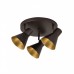Aplique Plafón 3 focos Bombilla E14 Color Marrón interior Dorado Orientable