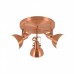 Aplique Plafón 3 focos Retro Bombilla E14 Color Oro Rosa interior Blanco