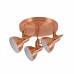 Aplique Plafón 3 focos Retro Bombilla E14 Color Oro Rosa interior Blanco