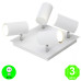Aplique Plafón Cuadrado MARLEY4 Color Blanco focos Orientables [ALMARLEY4BMB]