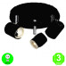 Aplique Plafón MIGA3P focos Orientables Color Blanco o Negro [ALMIGA3PMB]