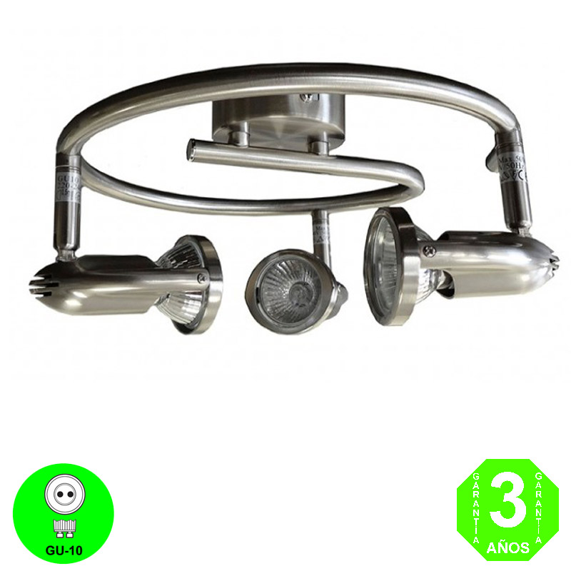 Aplique Plafón Espiral3 focos Orientables Color Níquel Mate [ALSTAR5MB]