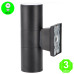 Aplique Pared TUBE Black color Negro IP54 [AL6189LM]