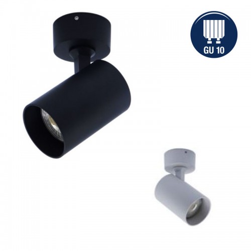 Aplique 1 Foco Orientable GU10 Color Blanco o Negro Sin Bombillas