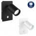 Aplique Foco Orientable pared Color Blanco o Negro (Sin Bombillas)