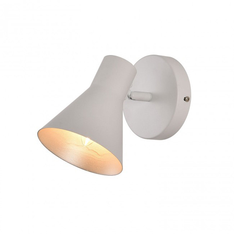 Aplique Pared Circular 1 foco Bombilla E14 Color Blanco Mate interior Plata