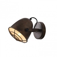 Aplique Pared Cine 1 foco Bombilla E27 Color Marrón Rustico interior Blanco