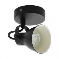 Aplique Pared Circular 1 foco Bombilla GU10 Color Negro 