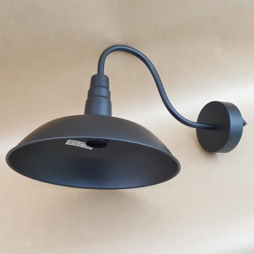 Aplique Pared Brazo Retro 1 foco Bombilla E27 Color Negro (sin lámparas)