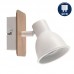 Aplique 1 Foco Orientable con base de madera natural color Blanco o Negro Sin Bombillas