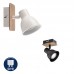 Aplique 1 Foco Orientable con base de madera natural color Blanco o Negro Sin Bombillas