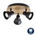 Plafón Aplique 3 Focos Orientables GU10 Base madera natural Foco Blanco o Negro 