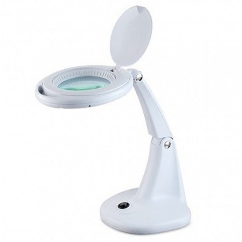 Flexo LED 10W Articulado con Lupa Color Blanco